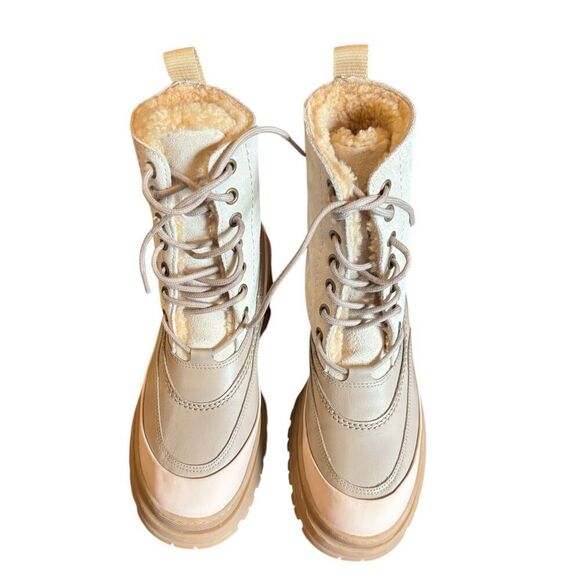 RACHEL COMEY SHEARLING BARLA LACE BOOT - SUEDE Bone NWOB Size 38/8 - Picture 2 of 7